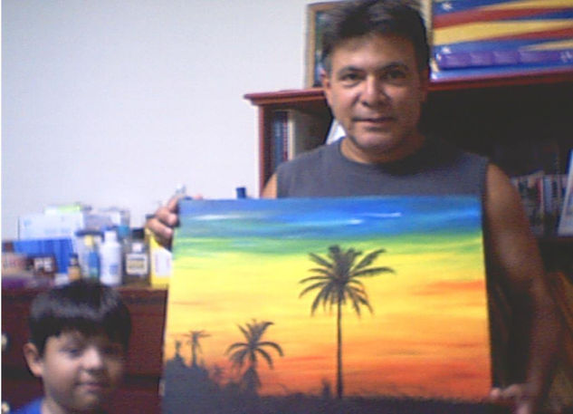 Aterdecer llanero Oil Canvas Landscaping