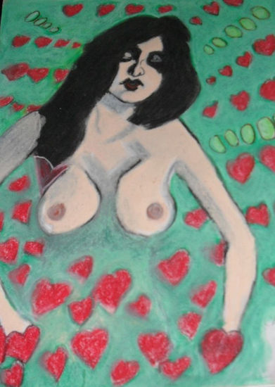 Women in love(Mujeres enamoradas Pastel Paper Figure Painting