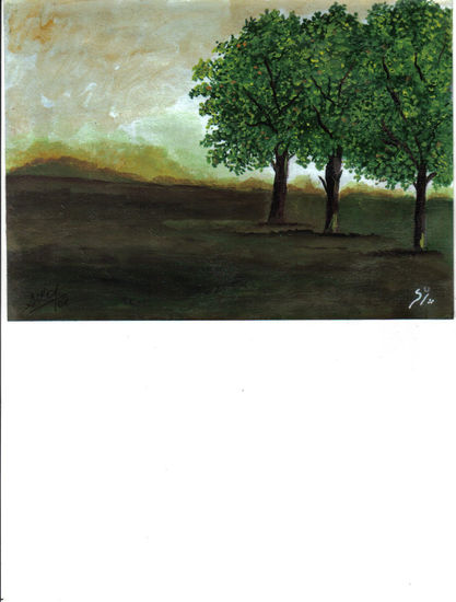 arbolitos solitarios Acrylic Card Landscaping