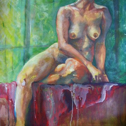 Mujer al temple Oil Canvas Landscaping