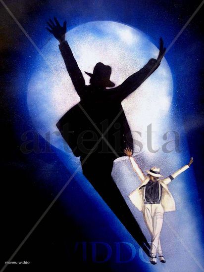 MICHAEL JACKSONS - BILLIE JEAN  (REPRODUCCION LIENZO/BASTIDOR) Tinta Lienzo Figura