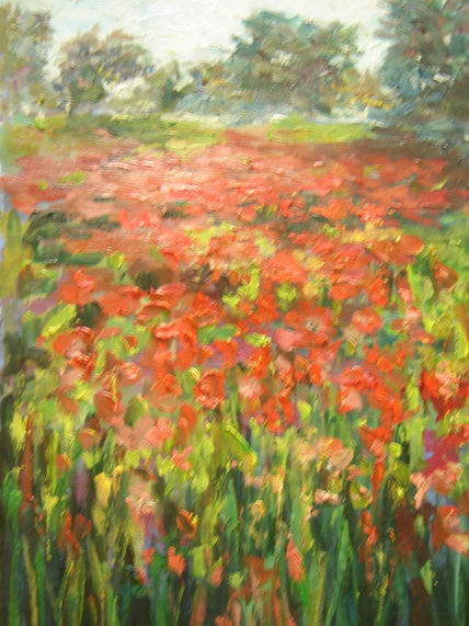 Paisaje con amapolas