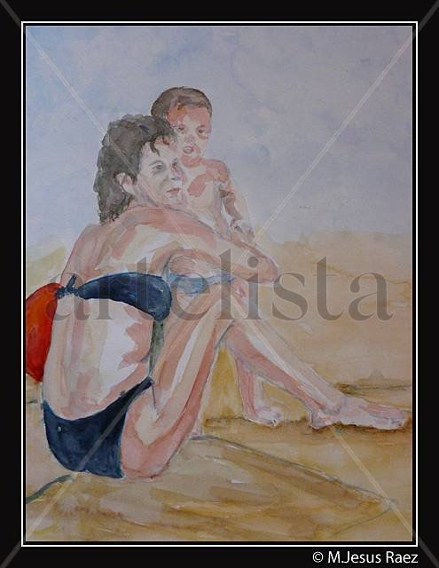en la playa