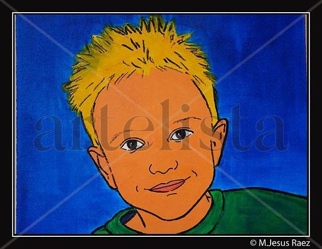 retrato comic niño Acrylic Panel Portrait