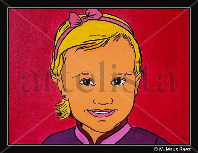 retrati niña tipo comic Acrylic Panel Portrait