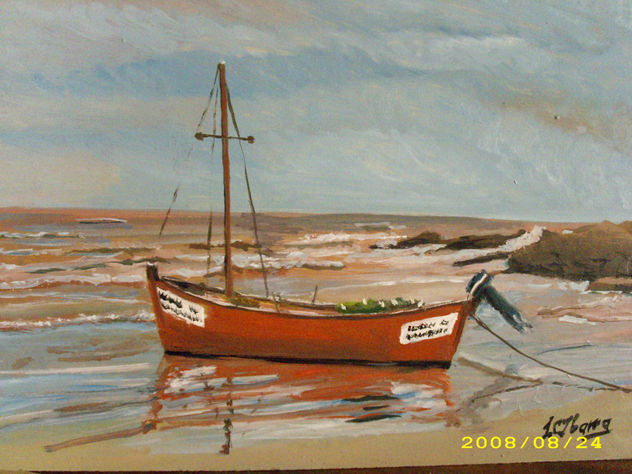 barca de pescadores playas de montevideo (URUGUAY)
