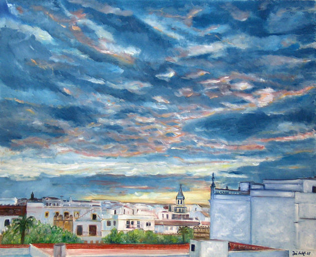 ATARDECER EN SEVILLA Oil Canvas Landscaping