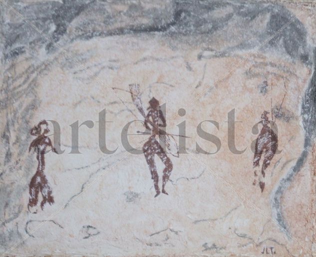 FIGURAS FEMENINAS CON ARCO- SANTOLEA (TERUEL) Others Panel Figure Painting