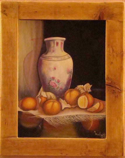 Naranjas y jarron