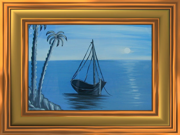 barquita Oil Canvas Marine Painting