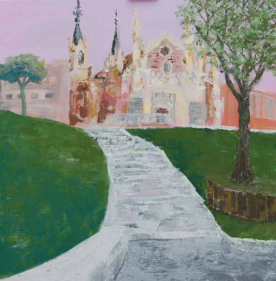 Los Jeronimos Acrylic Canvas Landscaping