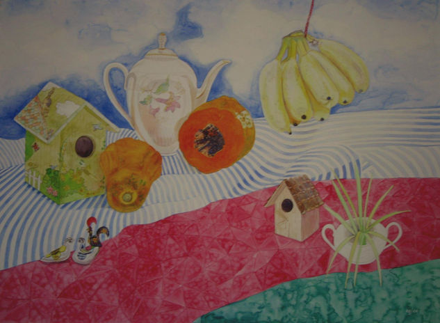 SERIE FRUTOS DE MI TIERRA Watercolour Card Still Life Paintings