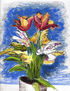 ensayo de flores a pastel