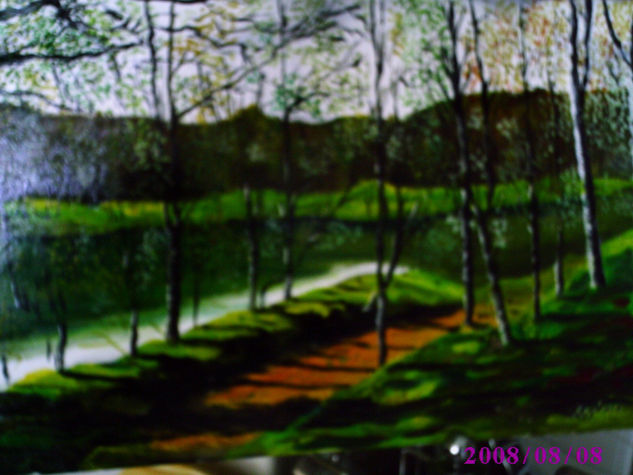 sombras en el rio Oil Canvas Landscaping