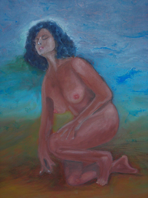 desnudo en la playa