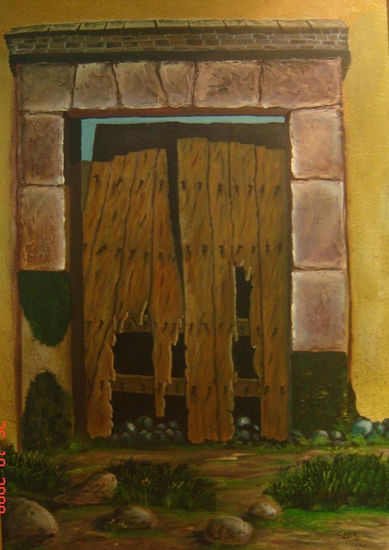 Puerta vieja Oil Canvas Landscaping