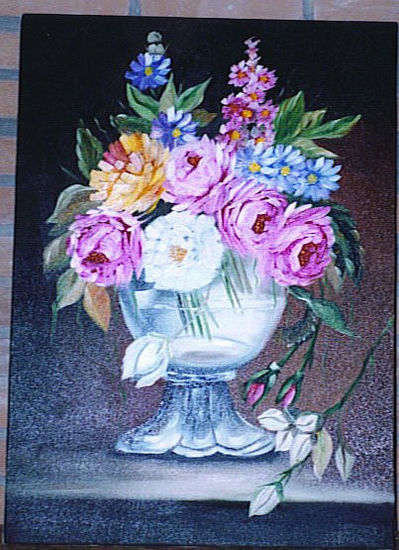 Vaso de Flores Oil Canvas Landscaping