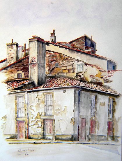 CALLE DE SANTIAGO II Watercolour Paper Landscaping