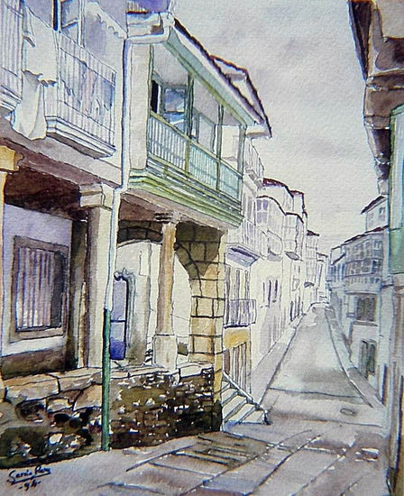 CALLE DE BETANZOS VI Watercolour Paper Landscaping