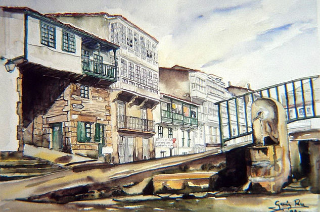 PLAZA DE BETANZOS Watercolour Paper Landscaping