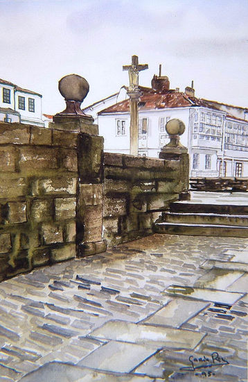 CALLE DE BETANZOS VII Watercolour Paper Landscaping