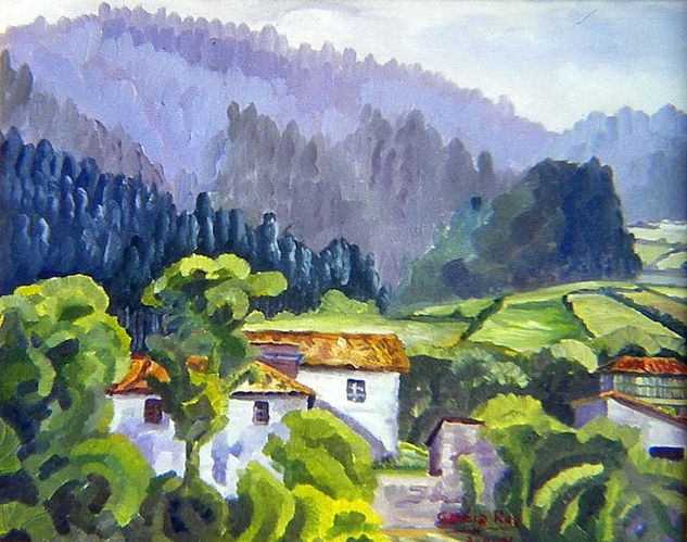 PAISAJE DE CEDEIRA I Oil Canvas Landscaping