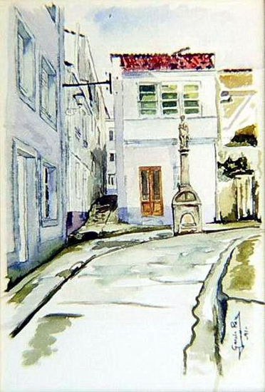 CALLE DE CEDEIRA Acuarela Papel Paisaje