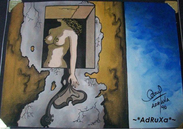 mi visión de Dalí Ink Paper Figure Painting