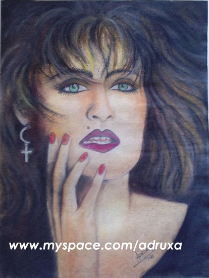 cantante Pastel Paper Portrait