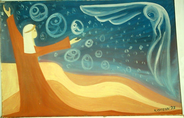 Cuenta las estrellas.... Génesis 15:5 Oil Canvas Others