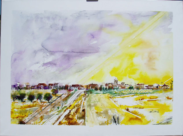 LASTRAS DE CUELLAR (SEGOVIA) Watercolour Paper Landscaping