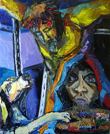 "Pasion Según Rueanda, Kibeo 1994" Oil Canvas Figure Painting