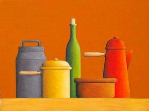 5 cacharritos Acrylic Canvas Still Life Paintings