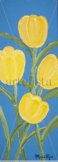 Tulipanes Amarillos Acrylic Canvas Floral Painting