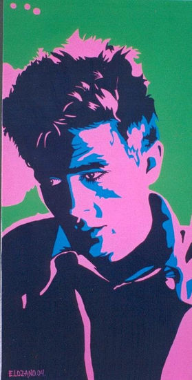 James Dean, El Rebelde. Acrylic Textile Portrait