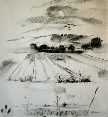 Paisaje Vega del Jarama Charcoal