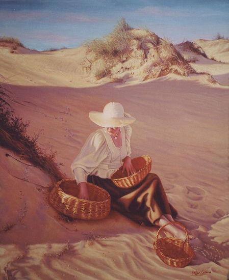 Mujer con cestas Oil Canvas Landscaping