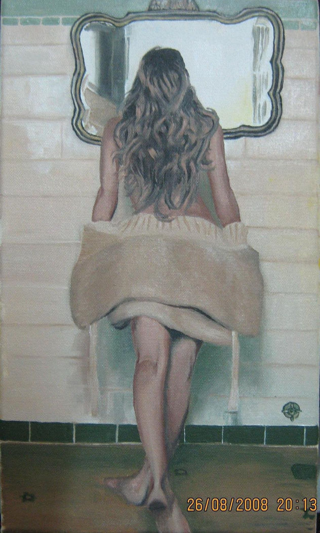LA DAMA  FRENTE AL ESPEJO
