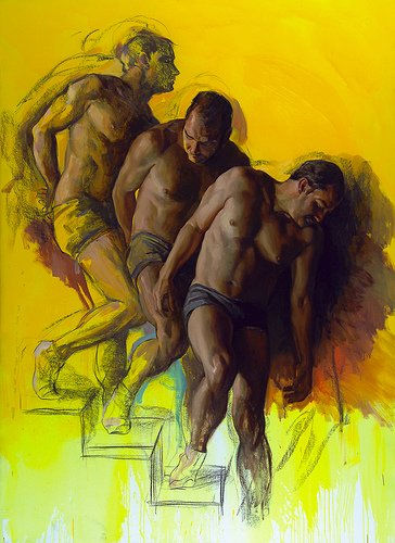 Hombres bajando una escalera, homenaje a Duchamp