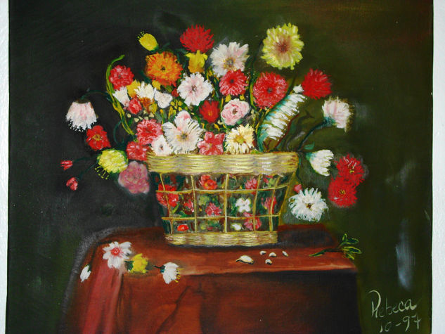 Mis primeras flores Oil Canvas Landscaping