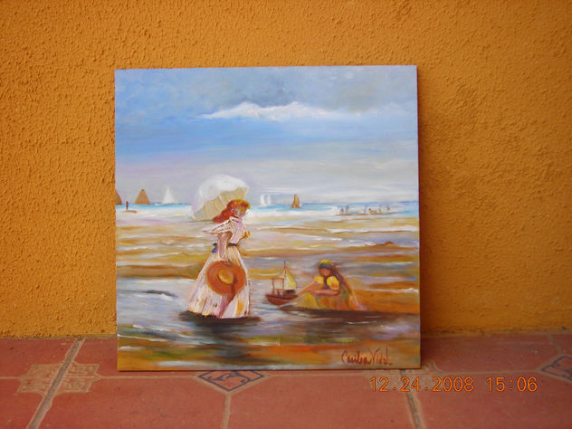 Paseo familiar en la costa