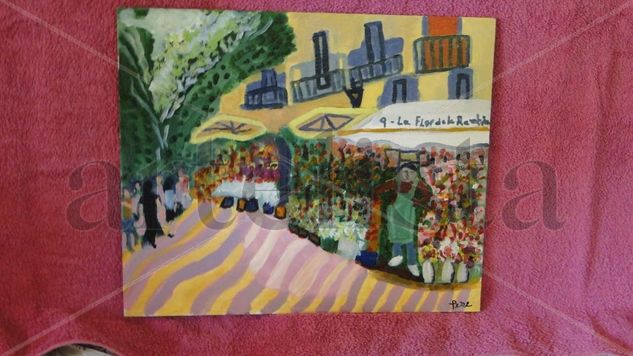 LAS RAMBLAS DE BARCELONA Oil Canvas Landscaping