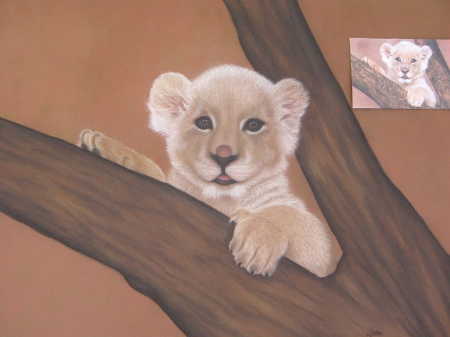 Leoncito en un arbol Pastel Paper Animals