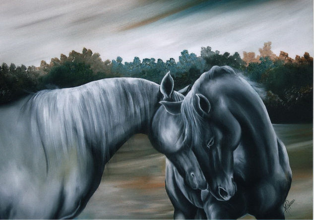 Caballos Oil Canvas Landscaping