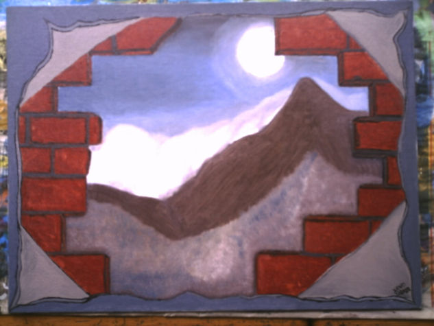 Pared de Noche. Óleo Lienzo Paisaje