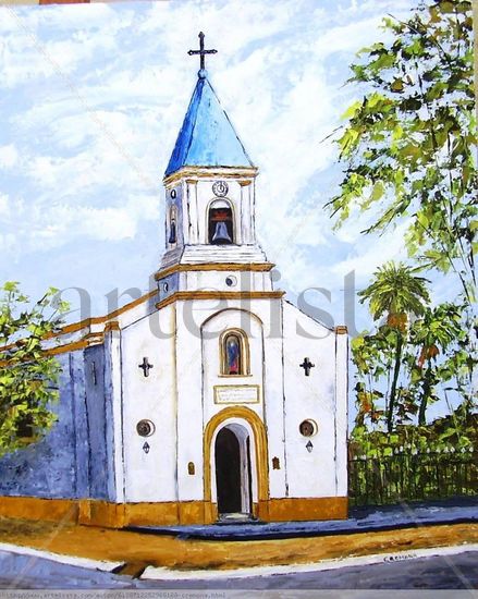 Parroquia de mi ciudad Oil Canvas Landscaping