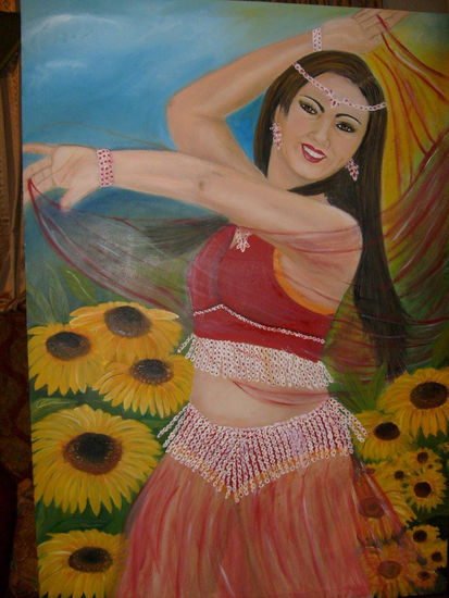 S6303496danza entre girasoles Oil Canvas Portrait