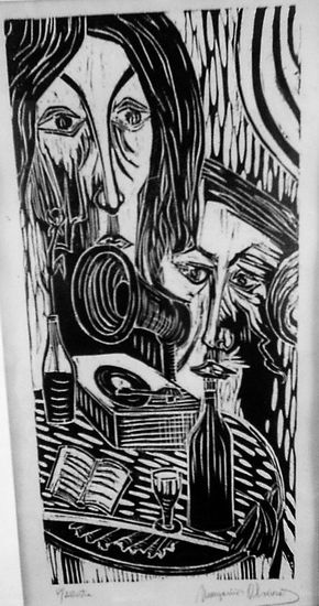 Tango Woodcut