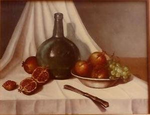 Garrafa con granadas Oil Canvas Still Life Paintings