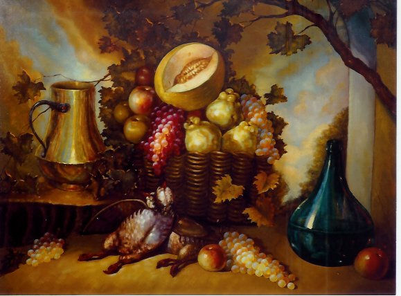 Bodegón de caza con perdices Oil Canvas Still Life Paintings